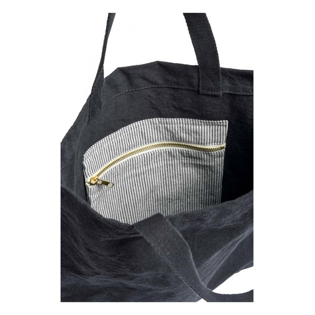 Iona Cotton Toile City Bag | Grey