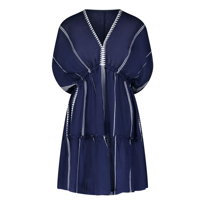 Vestido Corto Plunge Neck Nunu | Azul Marino- Imagen del producto n°0