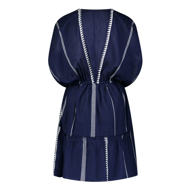 Robe Courte Plunge Neck Nunu | Bleu marine