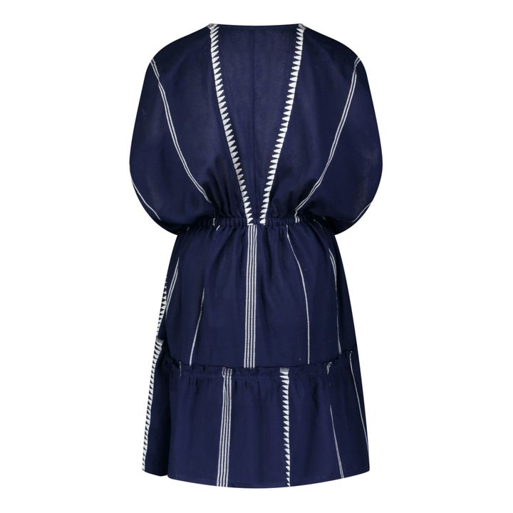 Nunu Plunge Neck Short Dress | Blu marino- Immagine del prodotto n°4