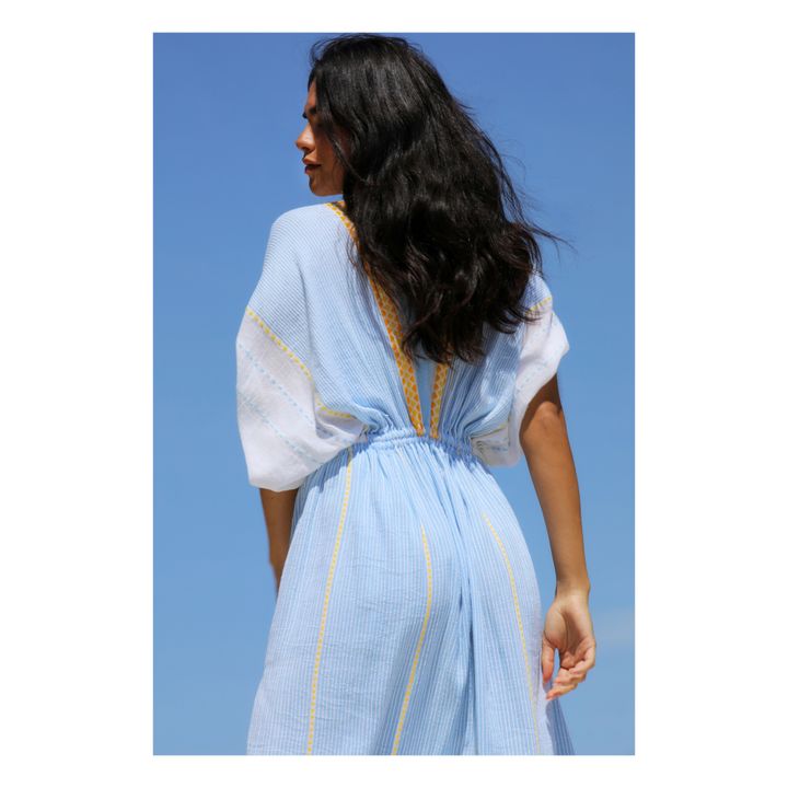 Jemari Plunge Neck Dress | Azul- Imagen del producto n°3