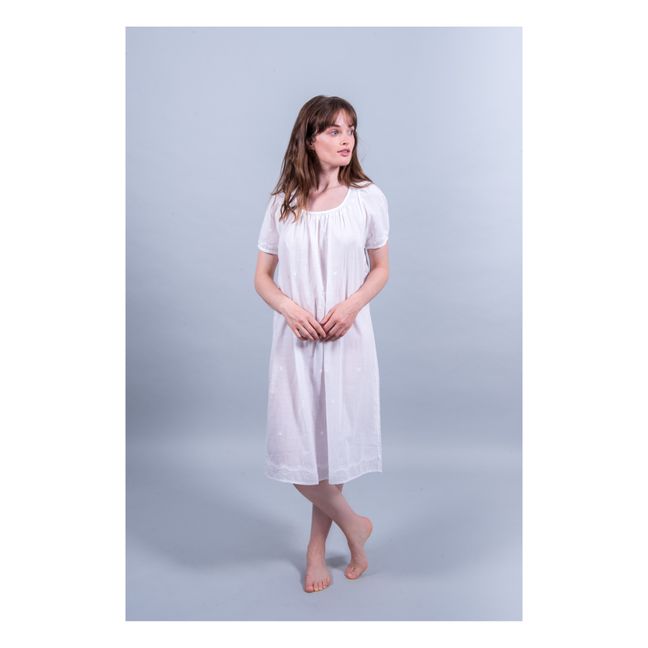 Maria Embroidered Nightgown | White