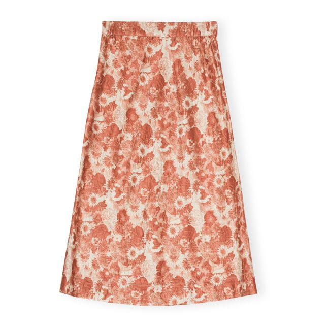 Crinkled Satin Skirt | Terracotta