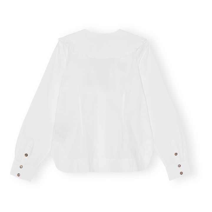 Organic Cotton Poplin V-Neck Shirt | Blanco- Imagen del producto n°4