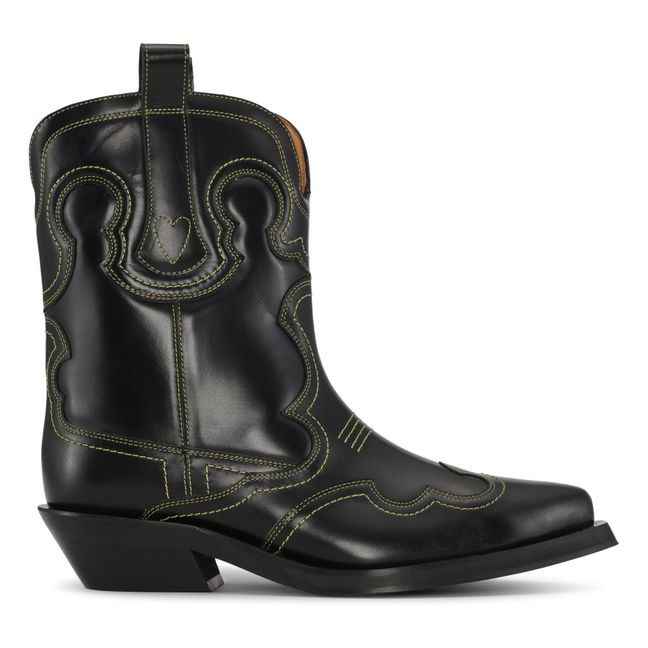 Boots Western Brodées | Noir