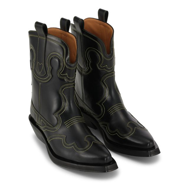 Boots Western Brodées | Noir