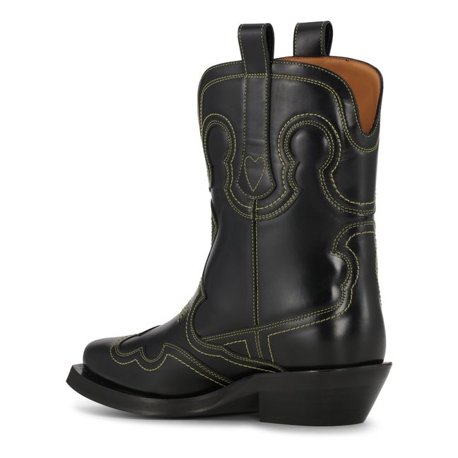 Boots Western Brodées | Noir