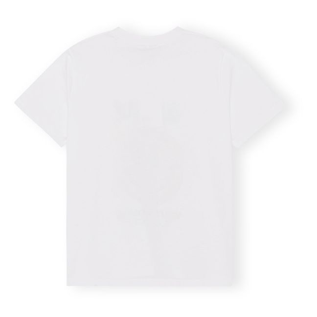 Smiley Relaxed Basic Organic Cotton T-shirt | Bianco