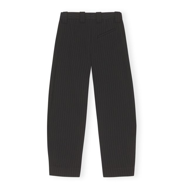 Pantaloni stretch a righe | Nero