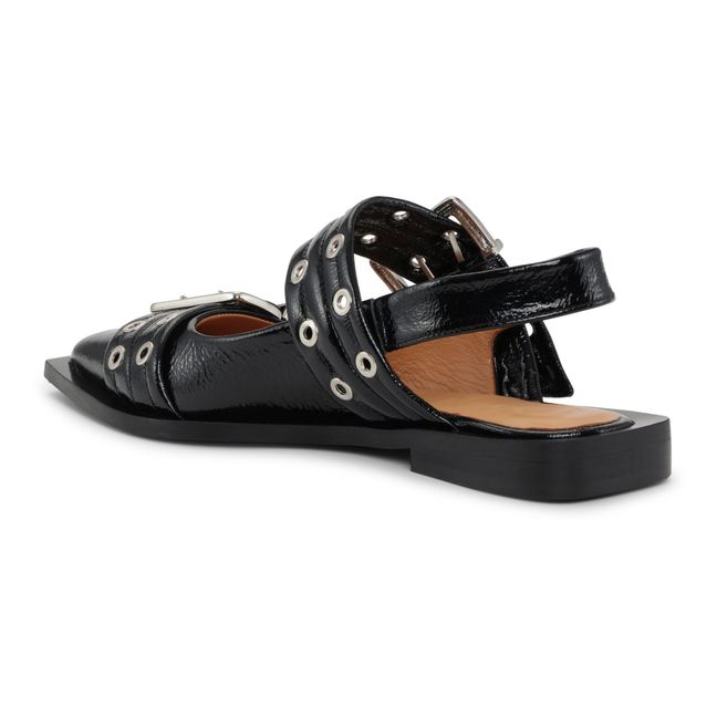 Ballerines Boucle Large Vernis | Noir