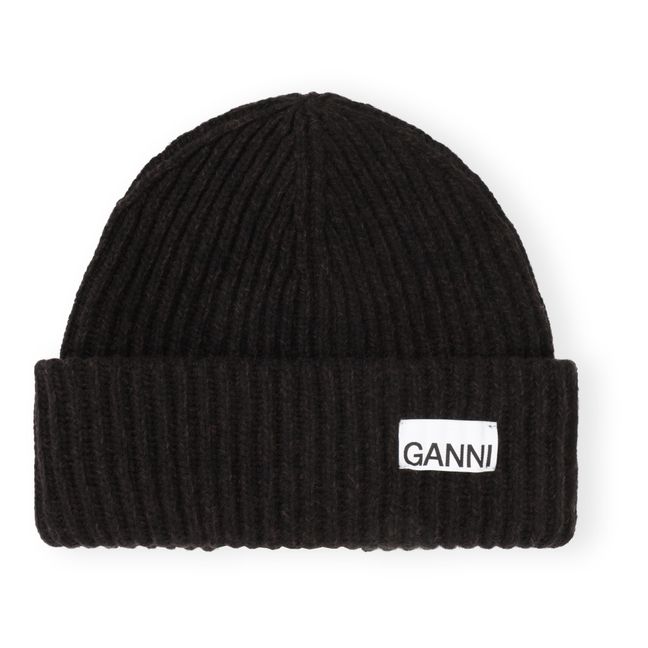 Ribbed Woollen Beanie | Negro