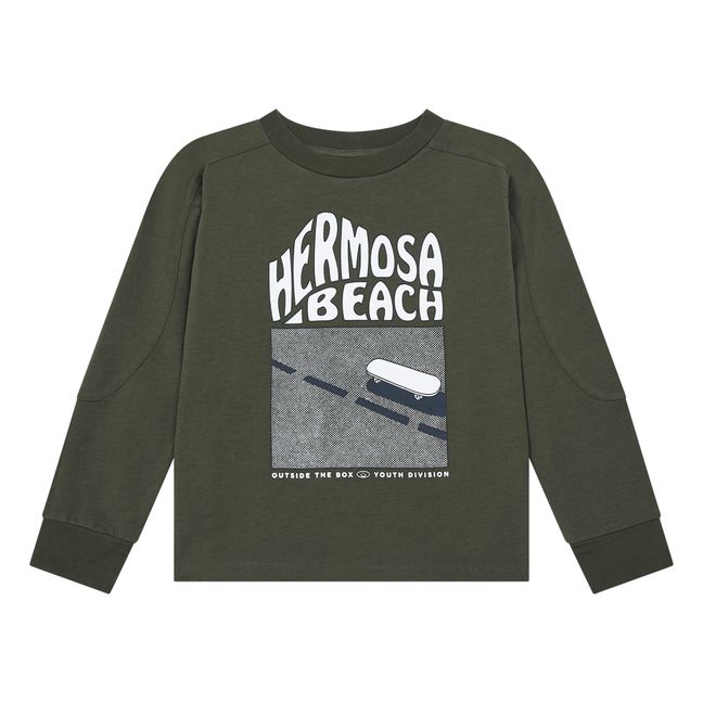 Organic Cotton Hermosa Beach Long Sleeve T-Shirt | Verde Kaki