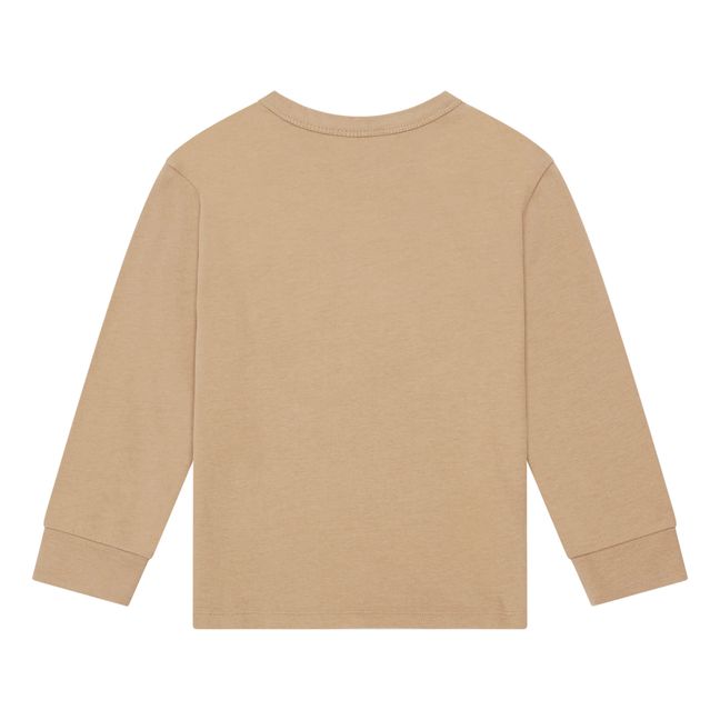 LA Surf Organic Cotton Long Sleeve T-Shirt | Beige