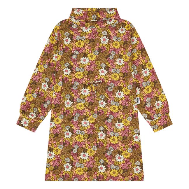 Organic Cotton Retro Flower Maxi Dress | Multicoloured