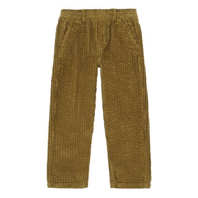 Organic Corduroy Elasticated Waist Trousers | Braun