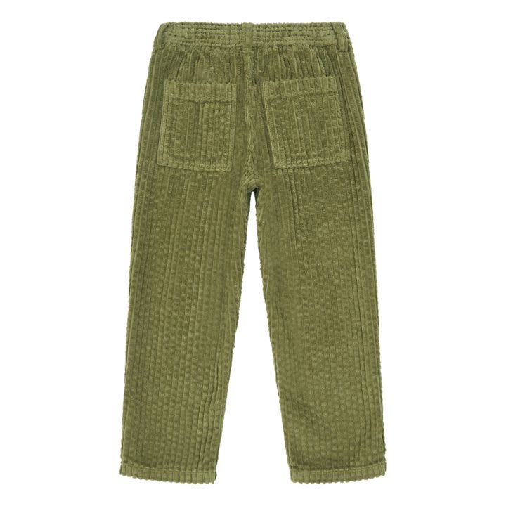 Organic Corduroy Elasticated Waist Trousers | Verde- Imagen del producto n°3