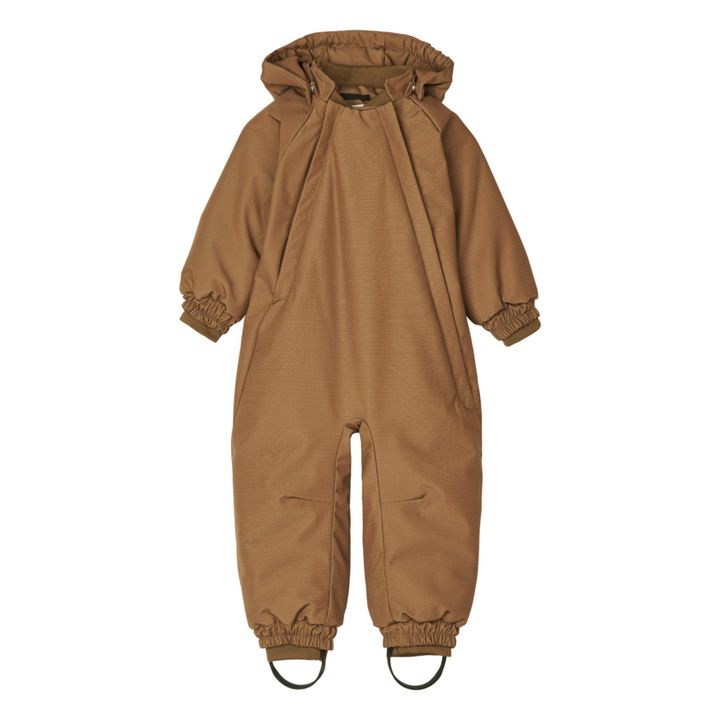 Recycled Polyester and Linen Snow Suit | Brown- Product image n°0