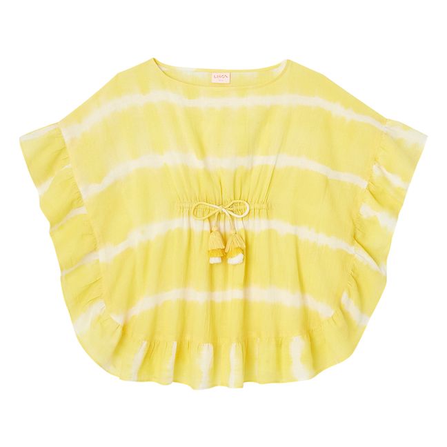 Kaftan mit Diabolo-Pompons | Gelb