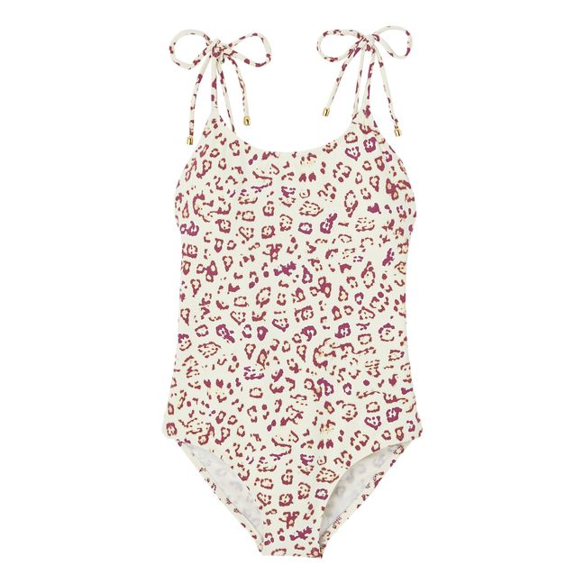 Leopard Print One-Piece Swimsuit | Beige