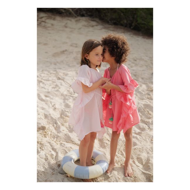 Kaftan aus Baumwollgaze Lea | Neonrosa