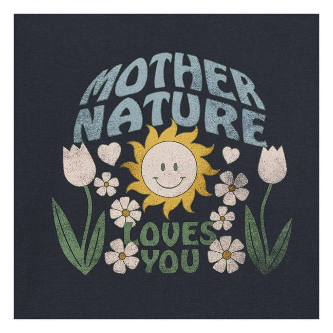 Loose Organic Cotton Mother Nature T-Shirt | Schwarz