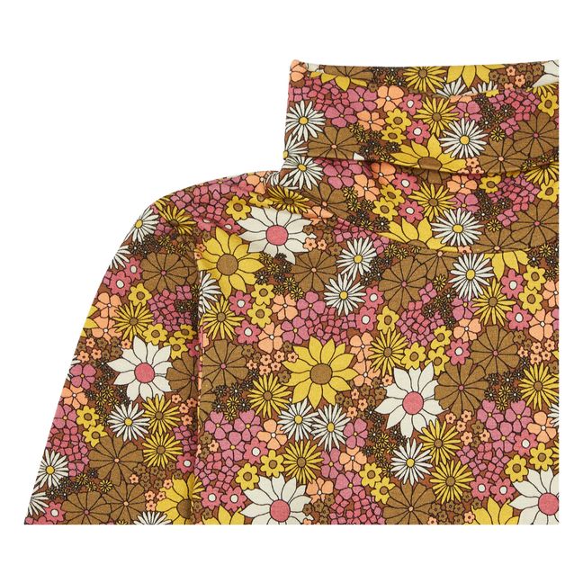 Organic Cotton Retro Flower Turtleneck | Multicoloured