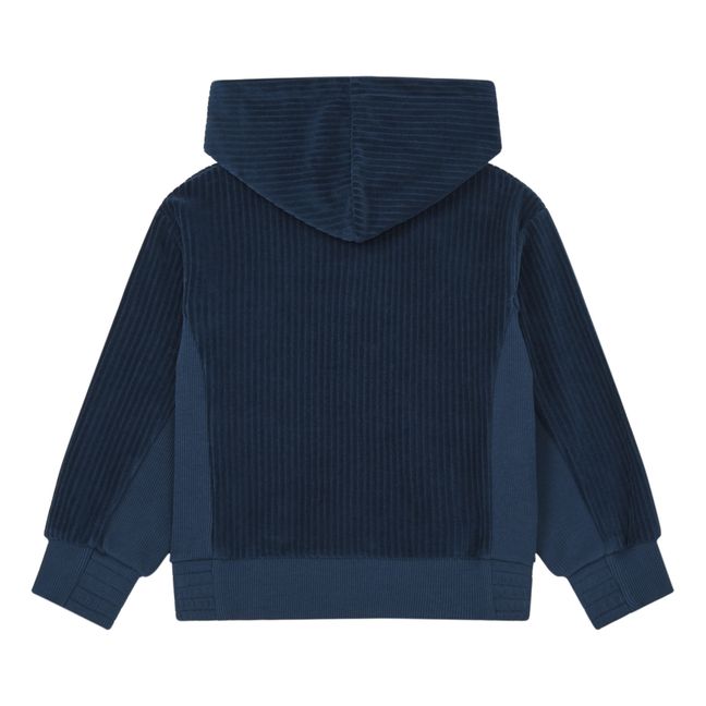 Organic Corduroy Hoodie | Blue