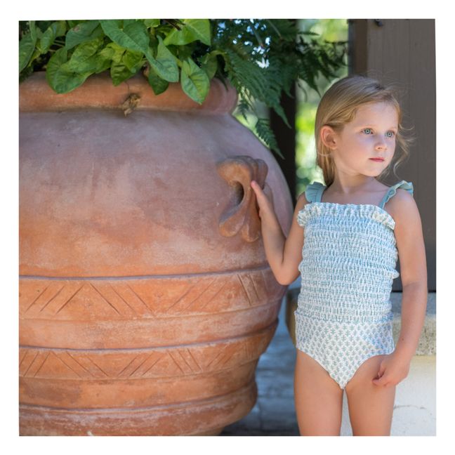 Smocked Swimsuit | Blau