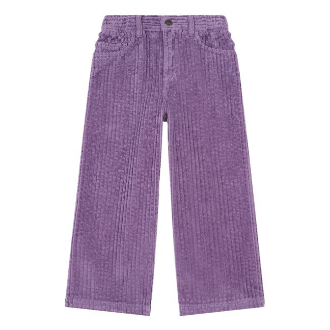 Pantalon Large Velours Bio | Violet