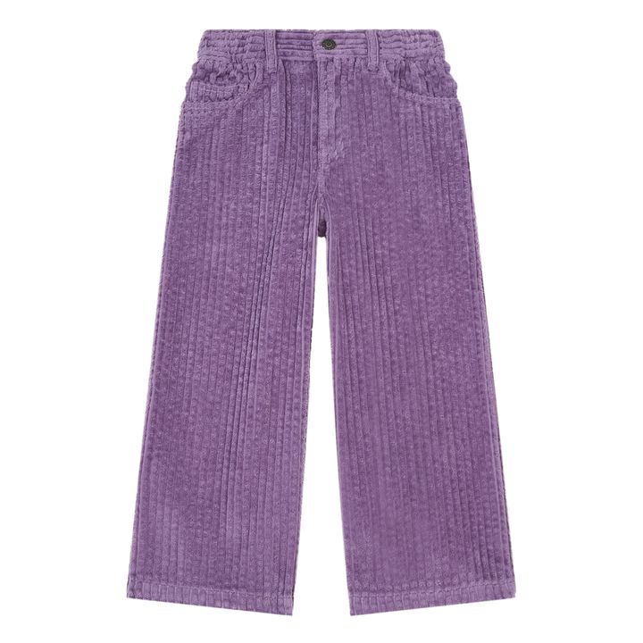 Pantalon Large Velours Bio | Violet- Image produit n°0