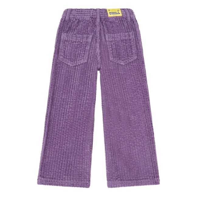 Organic Corduroy Wide Leg Trousers | Purple