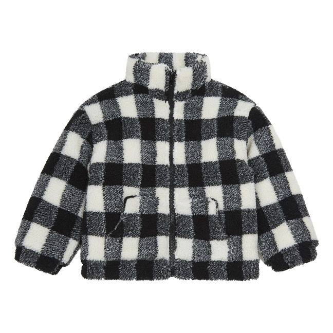 Checked Sherpa Jacket | Schwarz