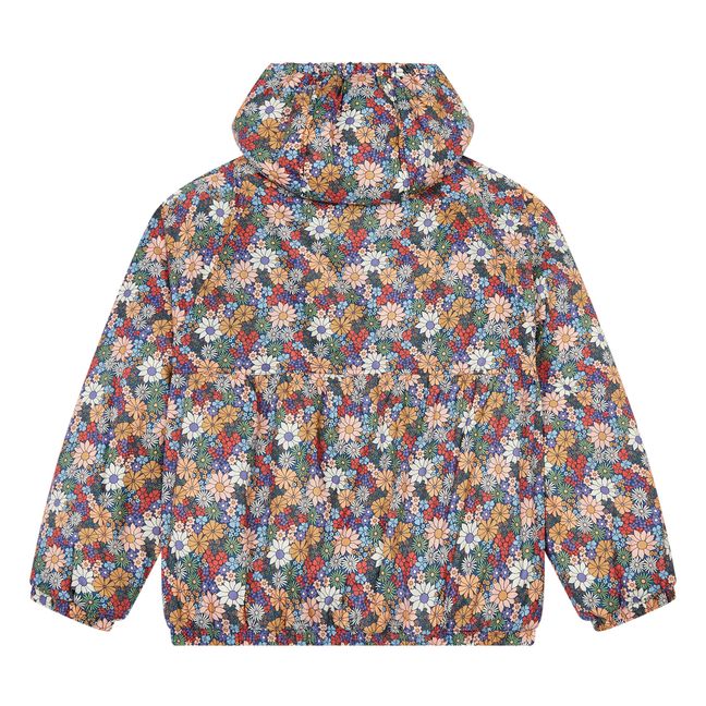 Retro Flower Hooded Windbreaker | Multicolore