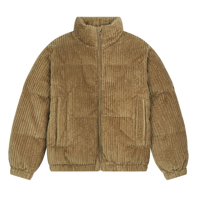 Organic Corduroy Puffer Jacket | Brown