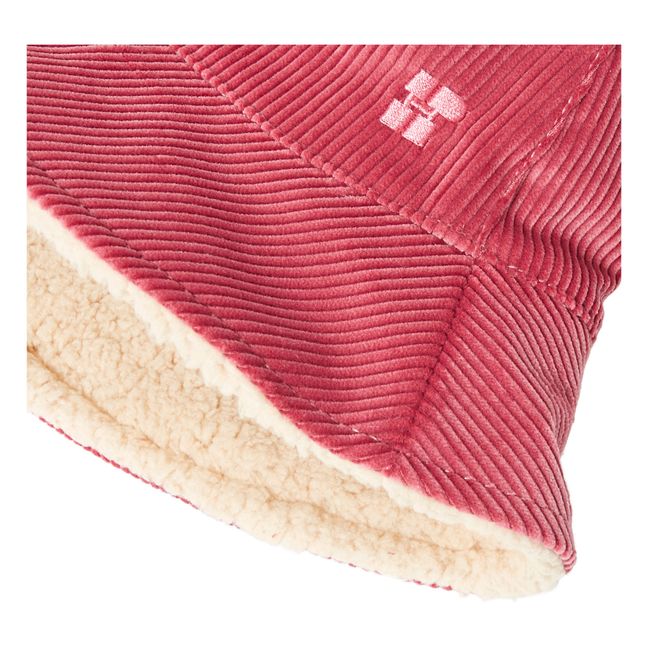 Sherpa Lined Corduroy Bucket Hat  | Pink