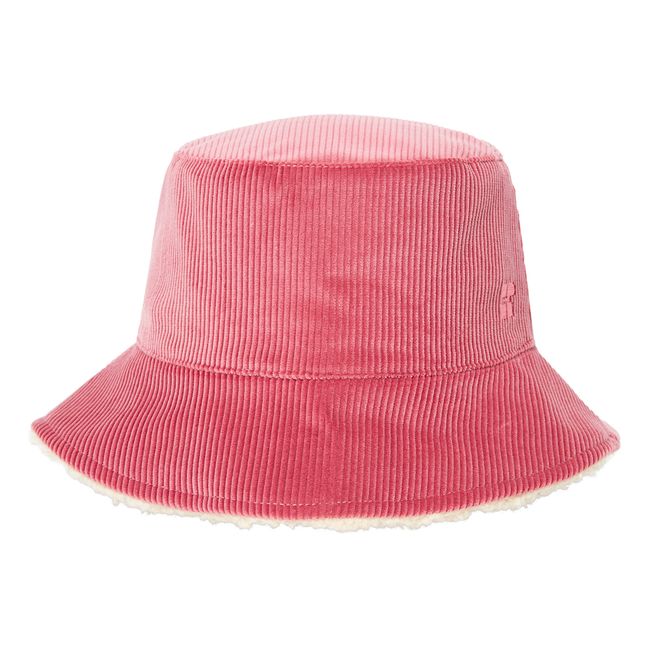 Sherpa Lined Corduroy Bucket Hat  | Pink