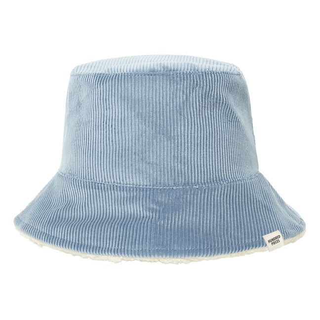 Sherpa Lined Corduroy Bucket Hat  | Blau