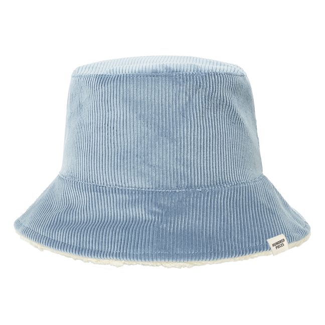 Sherpa Lined Corduroy Bucket Hat  | Blue