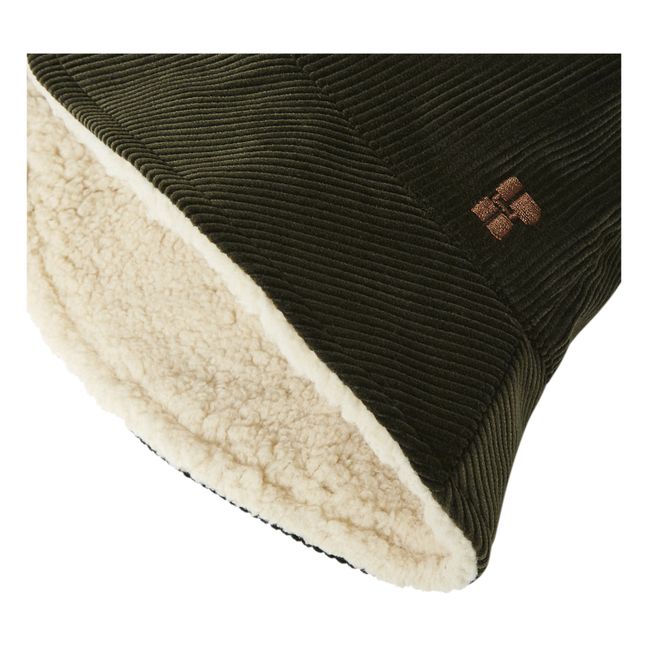 Sherpa Lined Corduroy Bucket Hat  | Verde Oscuro