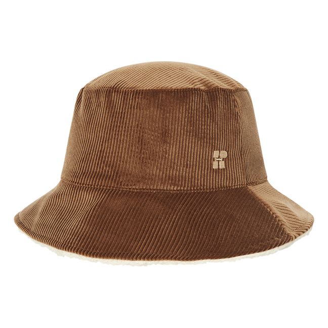 Sherpa Lined Corduroy Bucket Hat  | Marrone
