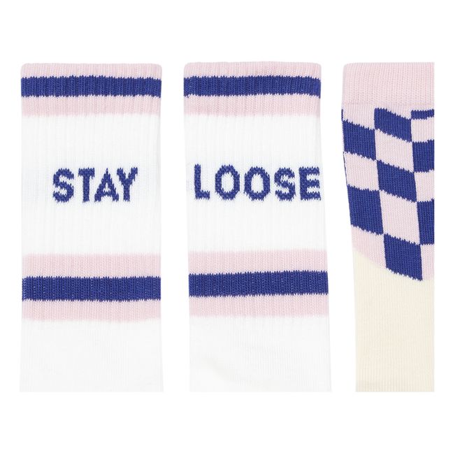 Checkered Stay Loose Socks - Set of 2 | Blanco