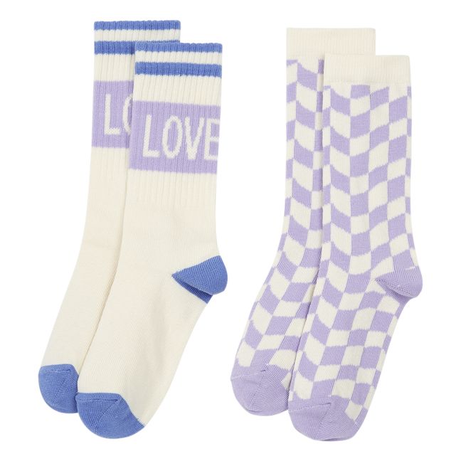 Pack 2 Chaussettes Chess Love | Blanc