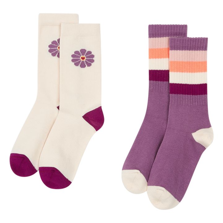 Daisy Sunset Socks - Set of 2 | Violeta- Imagen del producto n°3
