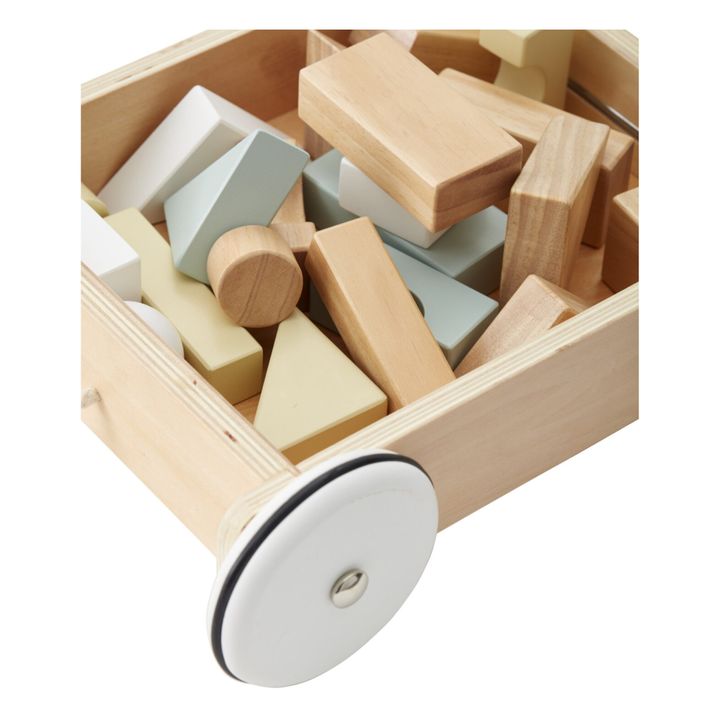 Carrito con ruedas con cubos de madera- Imagen del producto n°6