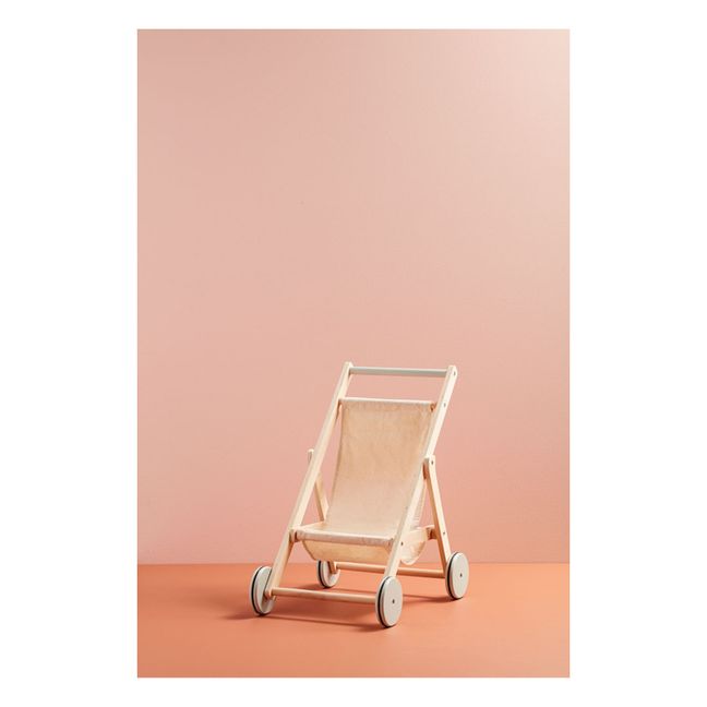 Wooden play stroller | Off white