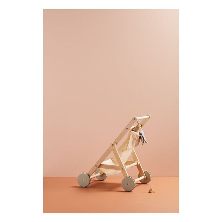 Wooden play stroller | Off white- Product image n°2