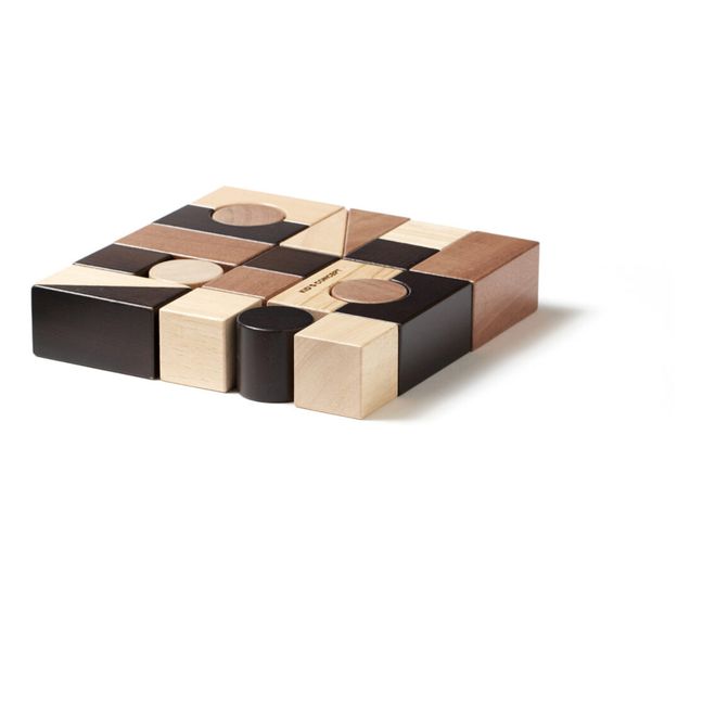 Cubes de construction Neo - Set de 22 pièces | Marron