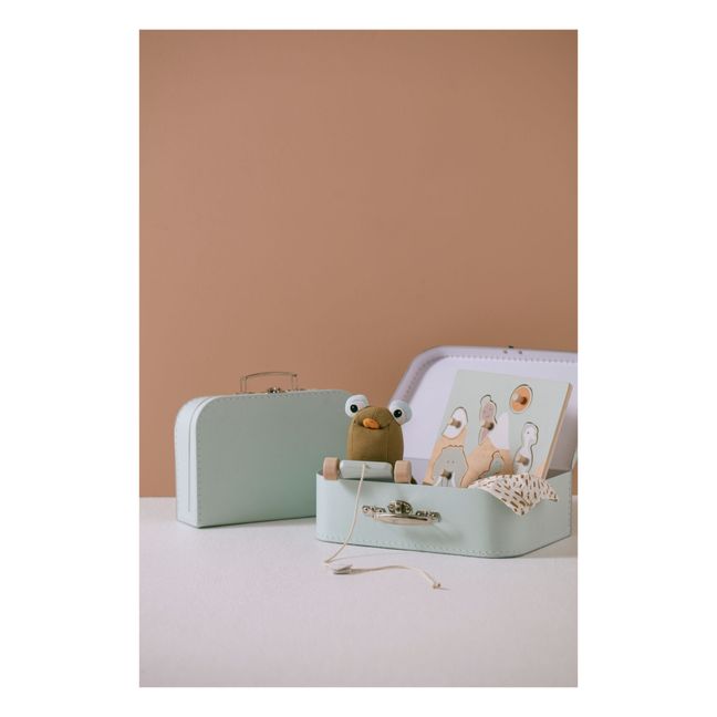 Valisette de rangement en carton - Set de 2 | Vert d'eau