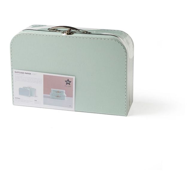 Aufbewahrungskoffer aus Karton - 2er-Set | Wassergrün