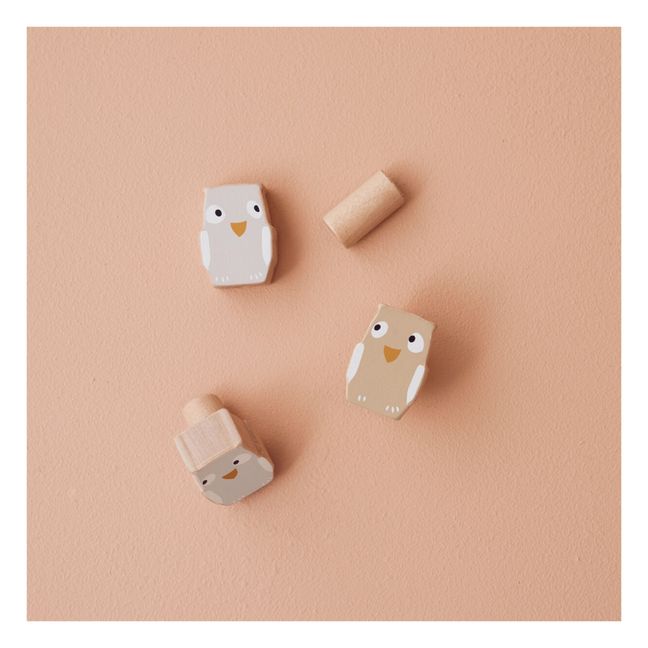 Patère Chouette en bois - Set de 3